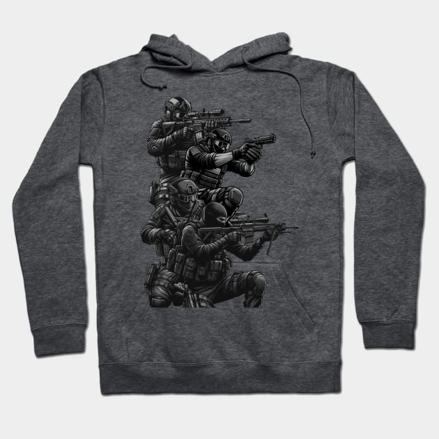 SWAT Police Unit Hoodie by mieeewoArt